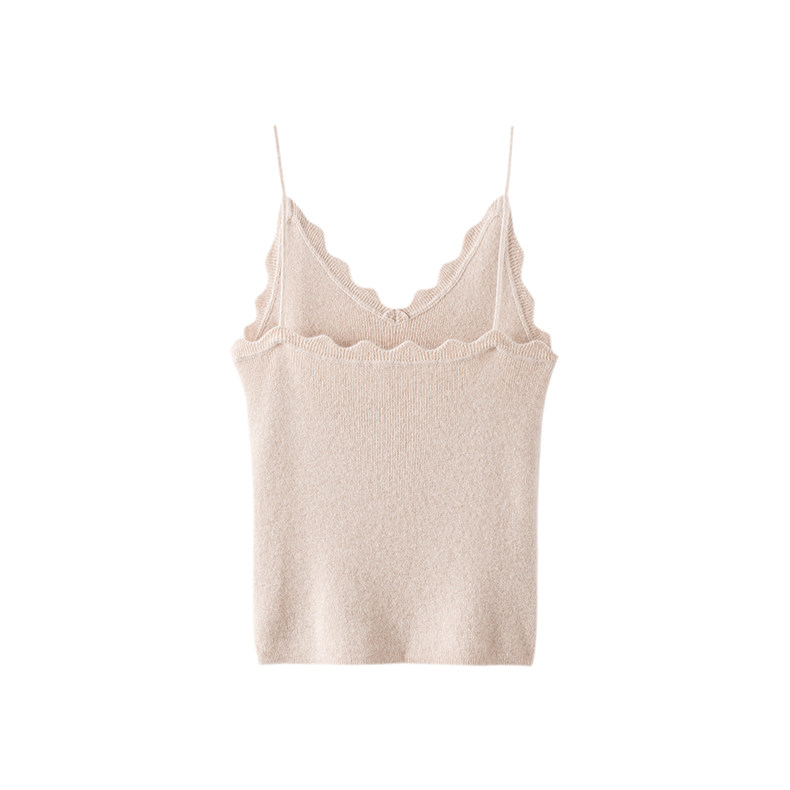 太美了~波浪纹V领羊绒吊带背心女纯羊绒毛衣内搭外穿针织吊带春夏,淘宝优惠券,粉丝福利购,淘宝优惠卷