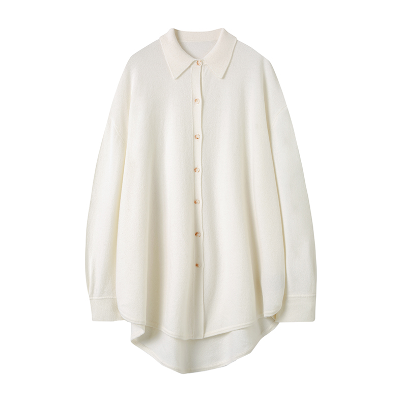 我爱死了！美！廓形衬衫羊绒衫女中长款开衫POLO领纯羊绒毛衣宽松,淘宝优惠券,粉丝福利购,淘宝优惠卷