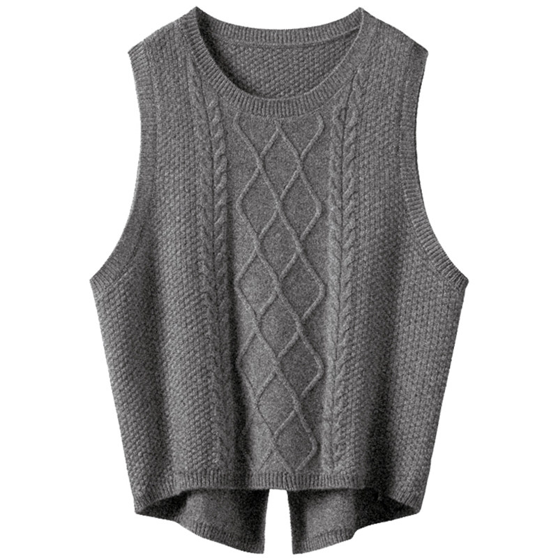 不是一般的篙质感！针织羊绒衫女马甲无袖后开叉纯羊绒打底衫,淘宝优惠券,粉丝福利购,淘宝优惠卷