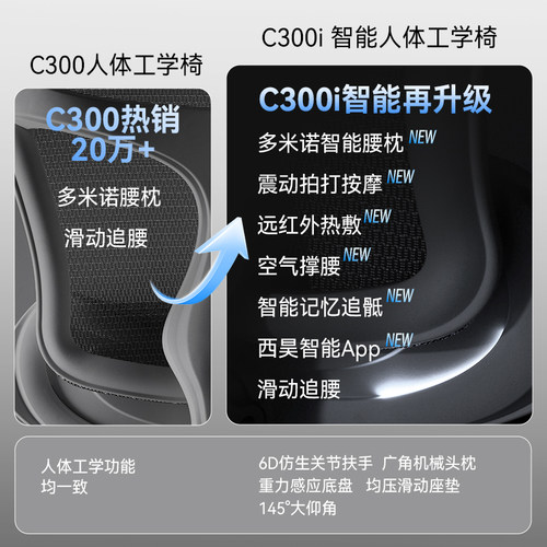 西昊C300一代人体工学椅电脑椅办公椅靠背老板椅书房电竞椅子 - 图0