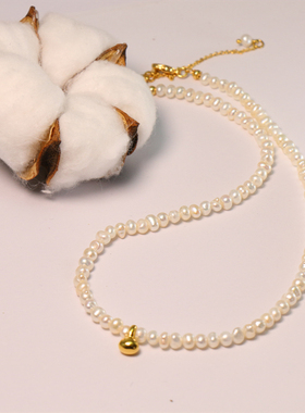 复古ins锁骨链天然珍珠