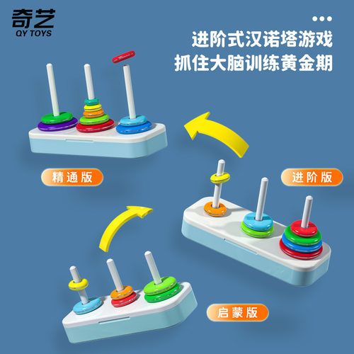 奇艺汉诺塔比赛专用10层8十6八汉洛塔小学生儿童逻辑思维益智玩具 - 图0