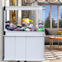 Bullet fish tank 1.2 meters 1.5 screen glass living room household medium and large ecological landing aquarium bottom filtration