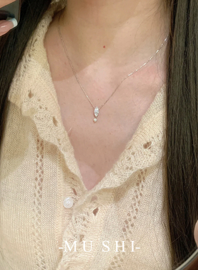 爆闪水滴项链女2025新爆款锁骨链