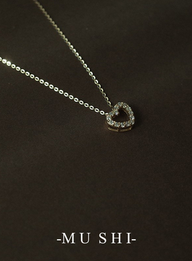 桃心s925银14K金爱心锁骨项链