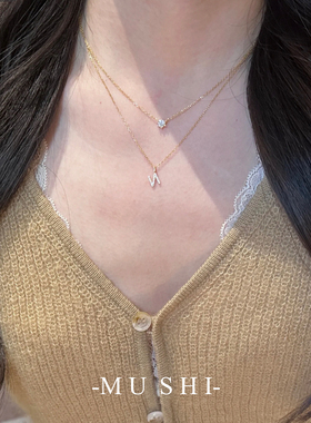 六爪锆石吊坠项链女s925银镀14K