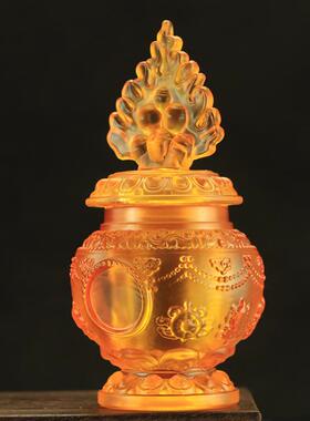 小号摩尼宝瓶7寸用品地藏宝瓶摆件八吉祥财神聚财聚宝瓶 琉璃