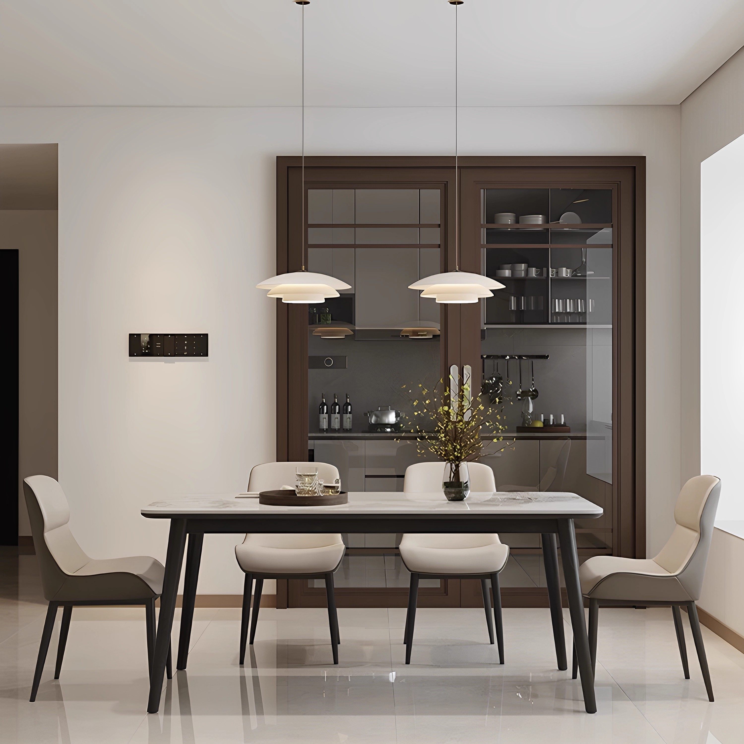 轻奢岩板餐桌椅组合现代意式极简家用小户型长方形大理石吃饭桌子,淘宝优惠券,粉丝福利购,淘宝优惠卷