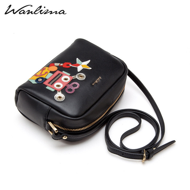 万里马单肩个性机器人卡通波士顿包 万里马女士包袋