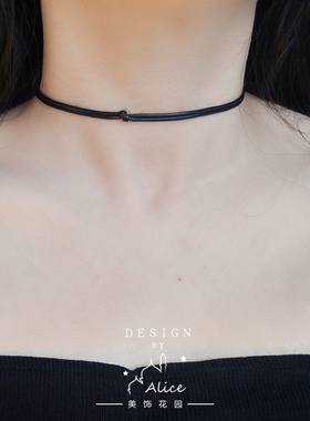 王子文同款网红百搭黑皮绳choker