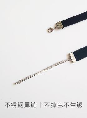 Alice原创玫瑰水滴黑丝绒choker