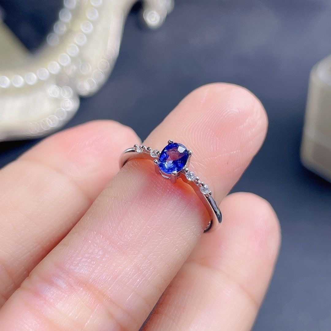 皇家蓝天然蓝宝石戒指女士活口戒子指环银镶大小可调节精致小而美,淘宝优惠券,粉丝福利购,淘宝优惠卷