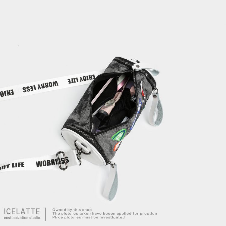 牛仔包包女2025新款时尚女士斜挎包休闲水桶包圆筒包腰包小众流行,淘宝优惠券,粉丝福利购,淘宝优惠卷