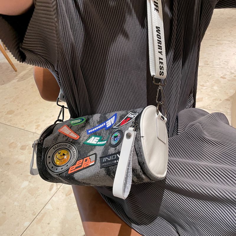 牛仔包包女2025新款时尚女士斜挎包休闲水桶包圆筒包腰包小众流行,淘宝优惠券,粉丝福利购,淘宝优惠卷