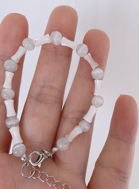 甜美串珠竹节手链手串