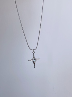 月牙星星项链锁骨链辣妹配饰