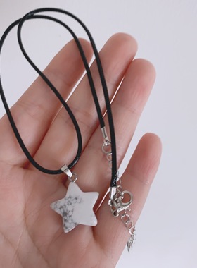 五角星吊坠项链蛇骨链甜酷辣妹