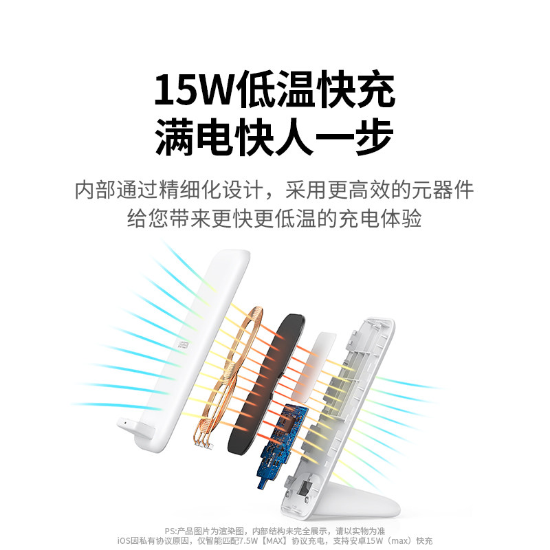 绿联无线充电器支架适用于苹果小米华为安卓三星手机iPhone16快充板15pro17mate50通用配件15w立式充电头底座