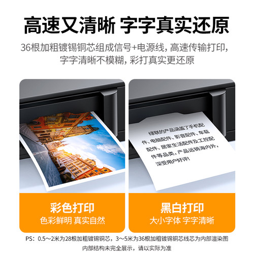 绿联打印机数据线电脑加长连接延长USB转方口适用佳能惠普爱普生 - 图1