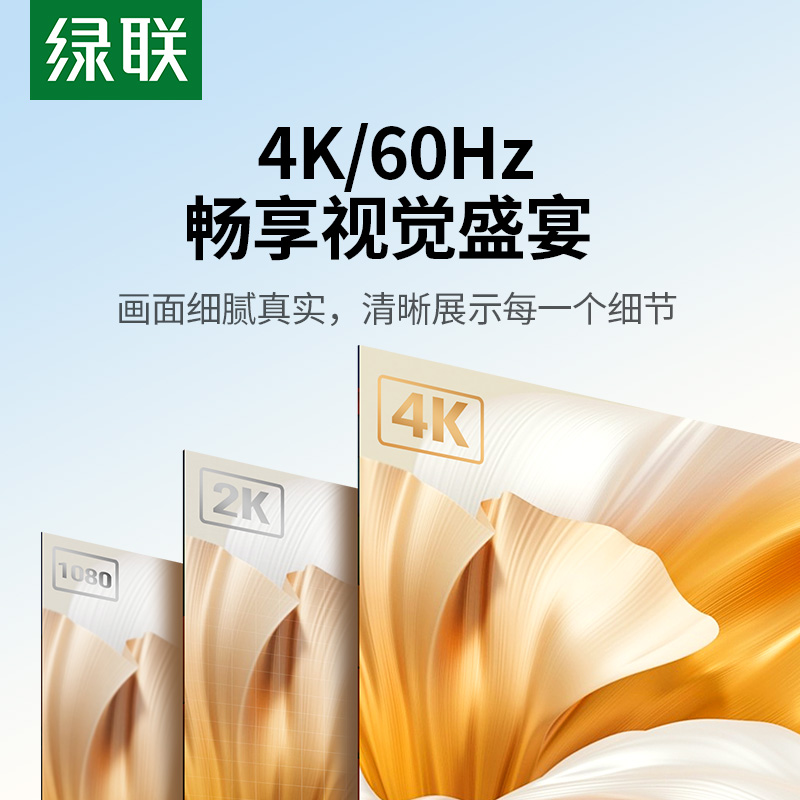 绿联hdmi转dp连接线2.0转接头4K高清适用Switch笔记本转换显示器 - 图0