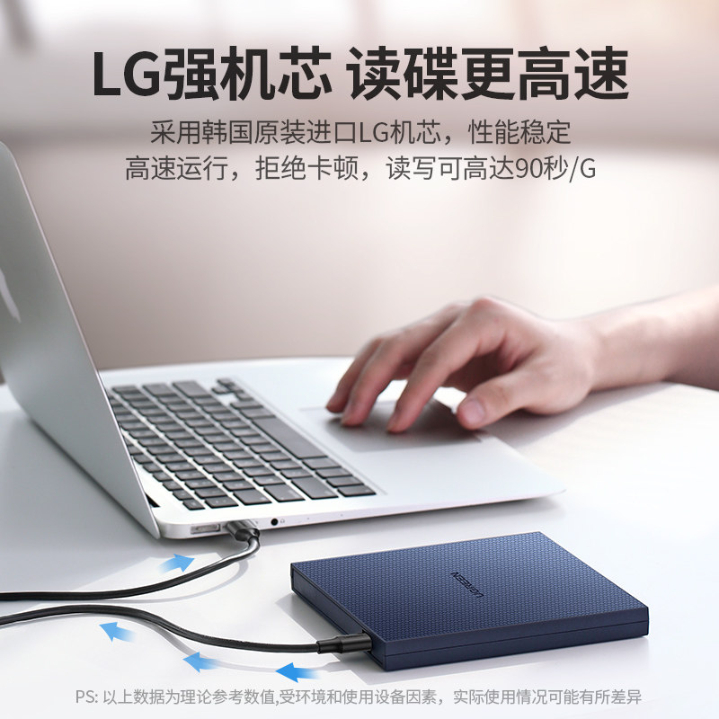 绿联外置光驱盒dvd刻录机读取播放cd笔记本电脑外接usb移动光盘碟_虎窝淘