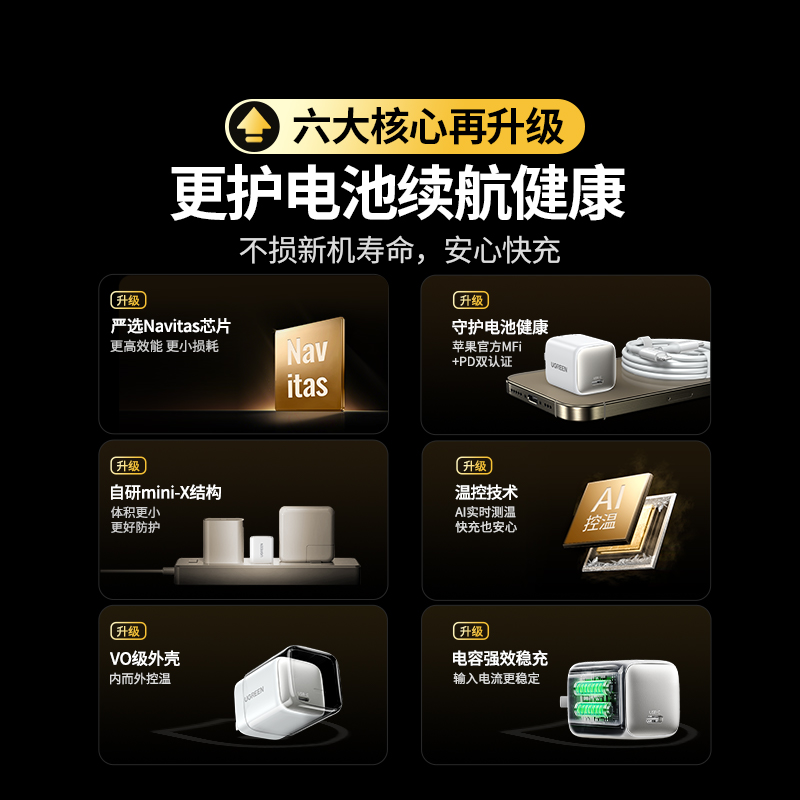 绿联适用苹果充电器15充电头iPhone15pro14max手机usb快充插头typec数据线套装ipadpro2024款通用30w20氮化镓