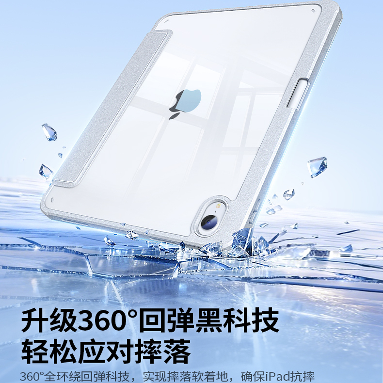 绿联2025新款ipad11air7保护壳6Pro套11寸5第10十代适用苹果21平板12.9mini7防弯摔8带笔槽3Y透明全包亚克力 - 图1