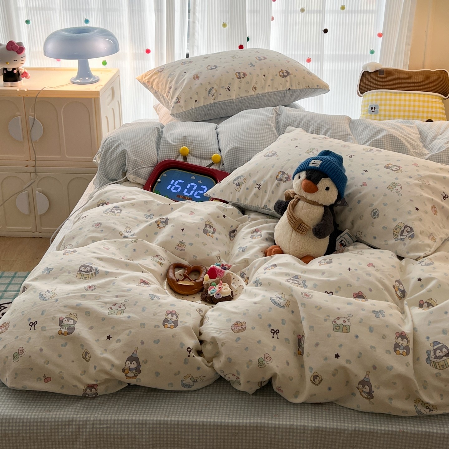 梨梦 ins可爱少女心卡通学生宿舍纯棉四件套全棉床单被套床上用品,淘宝优惠券,粉丝福利购,淘宝优惠卷