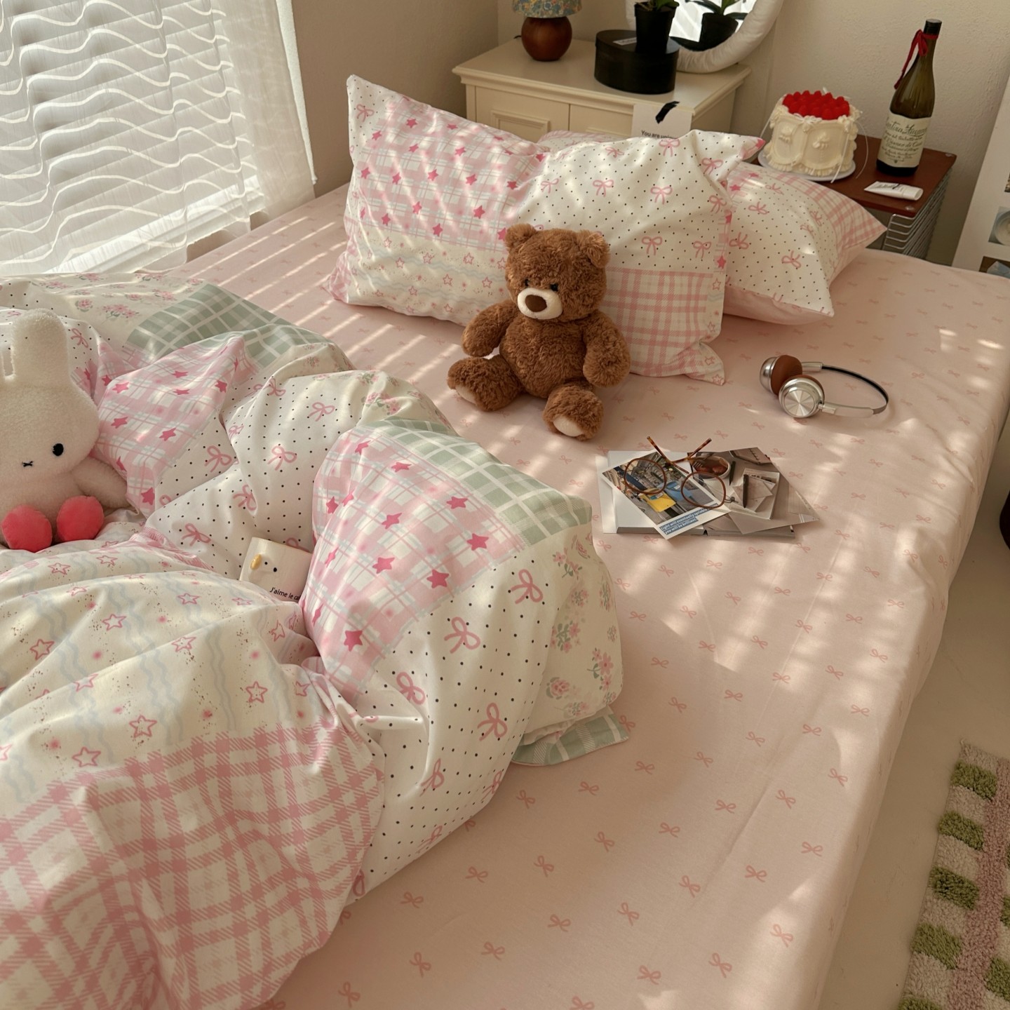 梨梦 收集春天 可爱纯棉四件套全棉床单被套床笠款宿舍床上用品,淘宝优惠券,粉丝福利购,淘宝优惠卷