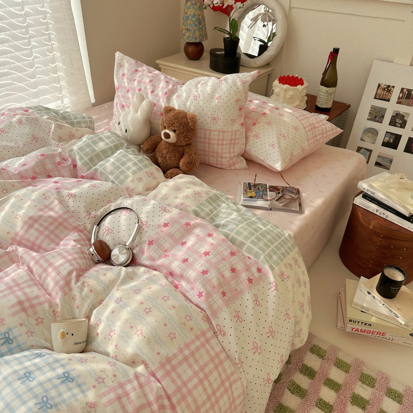 梨梦 收集春天 可爱纯棉四件套全棉床单被套床笠款宿舍床上用品,淘宝优惠券,粉丝福利购,淘宝优惠卷