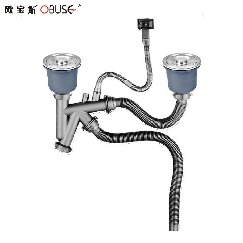 欧宝斯OBUSE不锈钢菜盆下水器SUS304材质去水头厨房水槽提篮防臭-图3