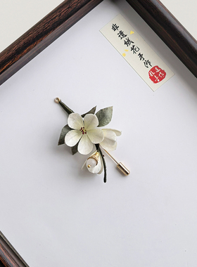 非遗绒花胸针纯手工蚕丝绒花国风旗袍大衣汉服配饰送妈妈老师礼物