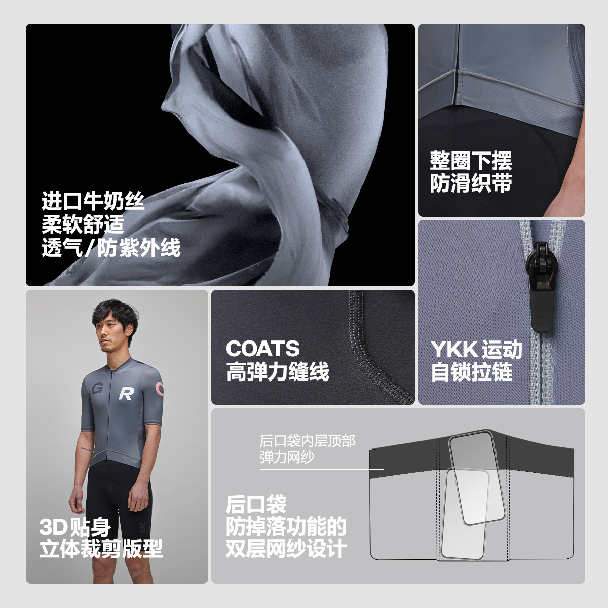 GRC桀骜无尽春夏新款CMYK系列印花LOGO男士短袖公路自行车骑行服 - 图1