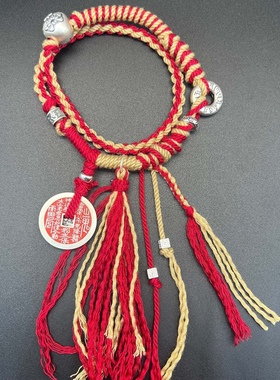 手绳小红书同款山鬼花钱朱砂