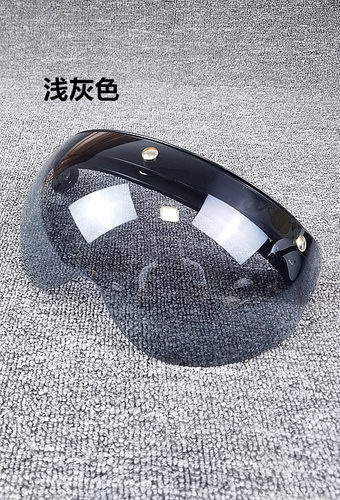 复古盔半盔摩托车头盔飞行盔三扣式纽扣可翻动防晒遮阳W镜半镜片 - 图0