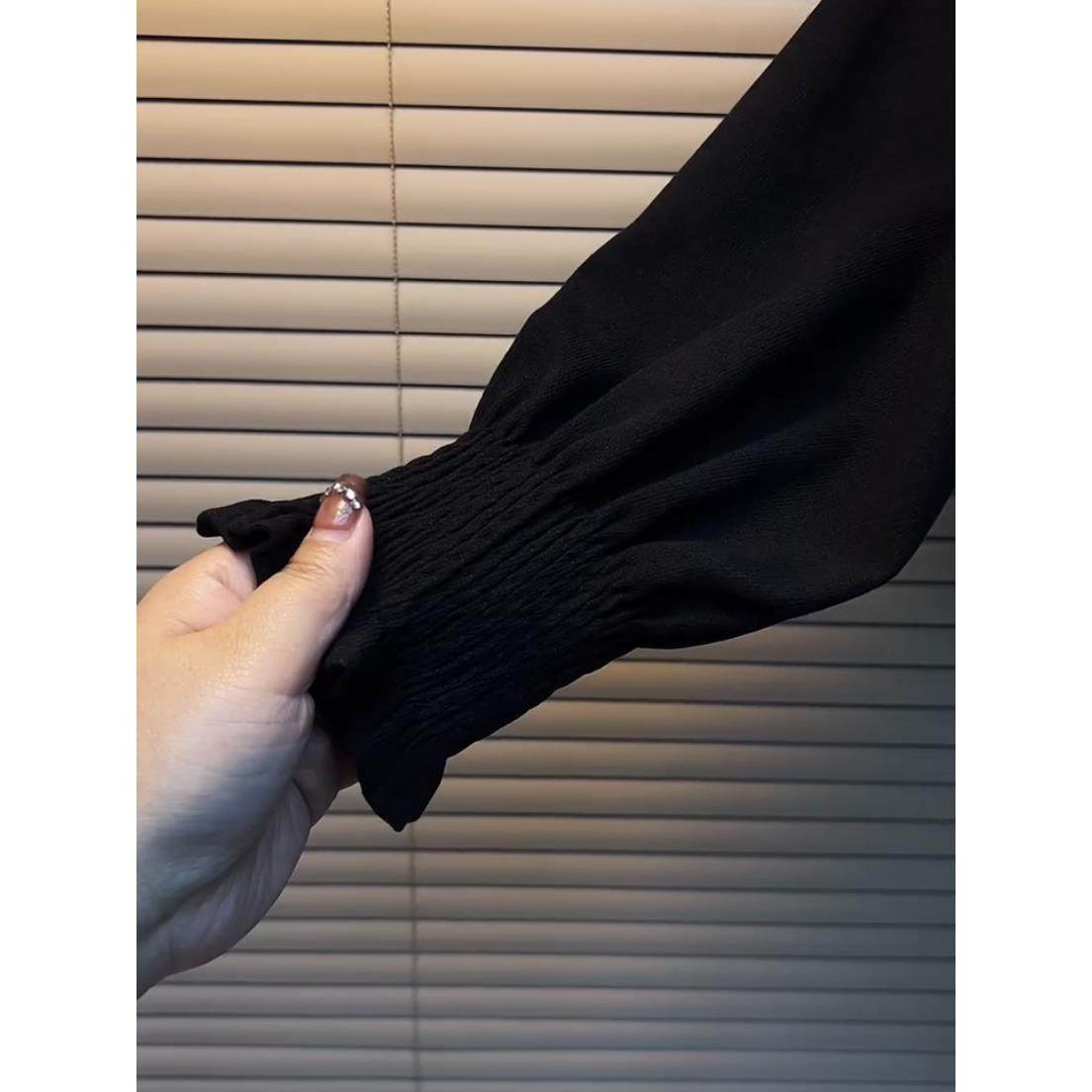 大码女装2025秋冬新款木耳边上衣女黑色显瘦胖mm胖妹妹内搭长袖,淘宝优惠券,粉丝福利购,淘宝优惠卷