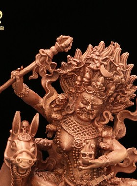 红铜打造吉祥天母佛像摆件