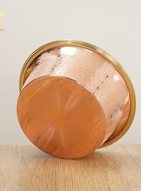 藏式红铜水财神供盘底盘