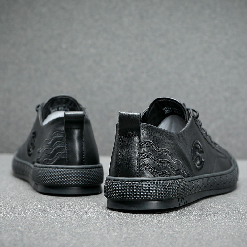 真皮板鞋欧洲站男鞋2025秋季潮牌休闲鞋软牛皮单鞋小黑鞋男乐福鞋,淘宝优惠券,粉丝福利购,淘宝优惠卷