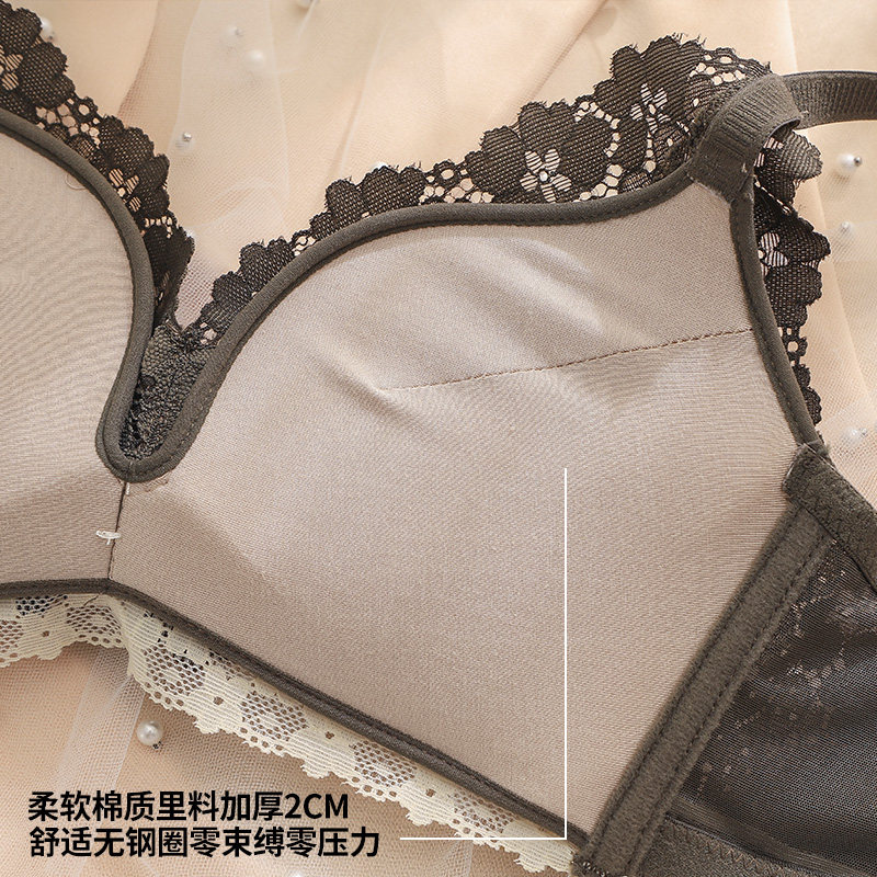 红色显大调整型收副乳无钢圈胸罩 嫦香诗文胸