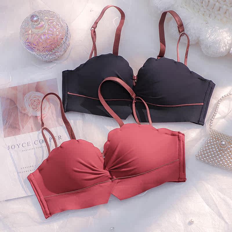 女小胸bra少女日系套装上托文胸 嫦香诗文胸