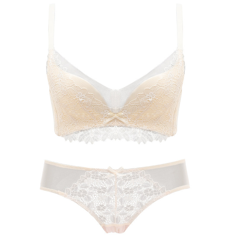 薄款夏大胸显小无钢圈收副乳内衣 嫦香诗文胸