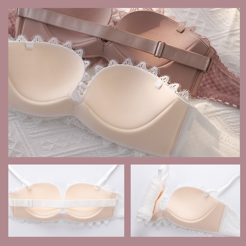 白色聚拢无钢圈收副乳夏季少女胸罩 嫦香诗文胸