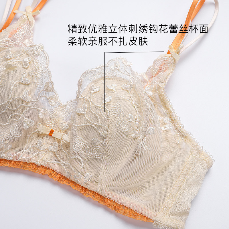 薄款大胸显小超薄少女聚拢上托文胸 嫦香诗文胸