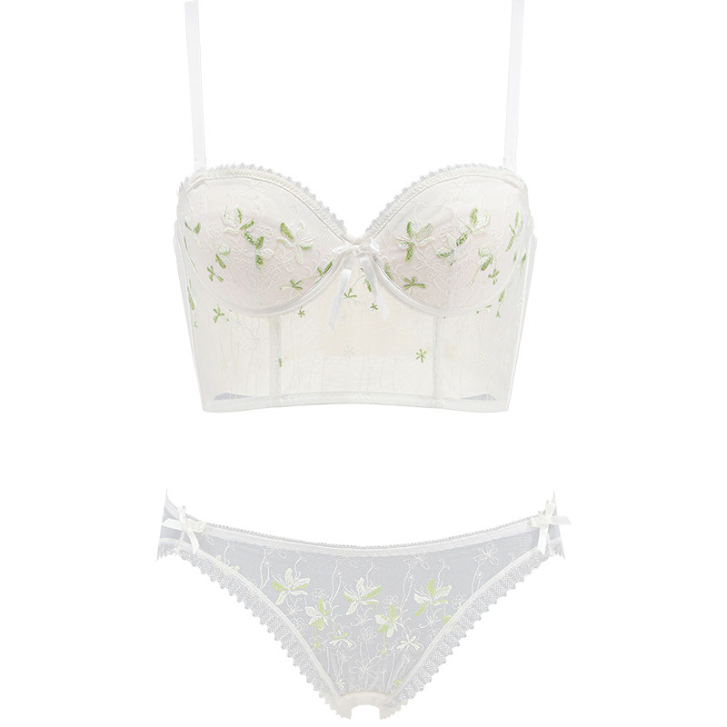 夏季大胸显小软钢圈收副乳少女胸罩 嫦香诗文胸