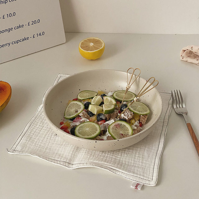 Sesame-spotted matte fat-reducing plate salad bowl