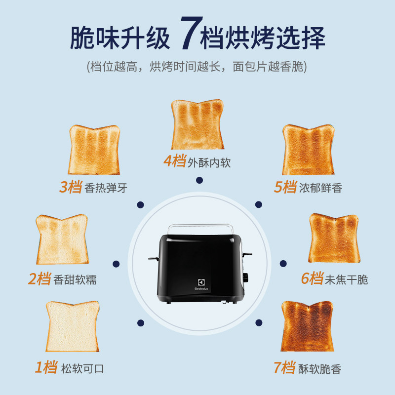 伊莱克斯烤家用全自动烤土司早餐机 伊莱克斯小家电多士炉