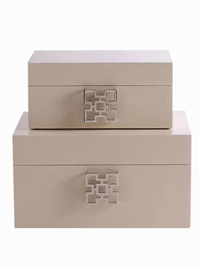 新中式风橙色木质收纳软装