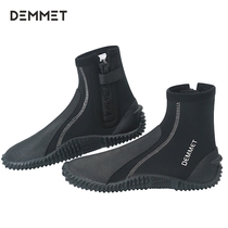 5MM DIVING SHOES PROFESSIONAL INVOLVED WATER NON-SLIP WEAR RESISTANT HIGH HELP DIVING BOOTS MALE AND FEMALE OUTDOOR SANDY BEACH ANADROMOUS WATER SHOES