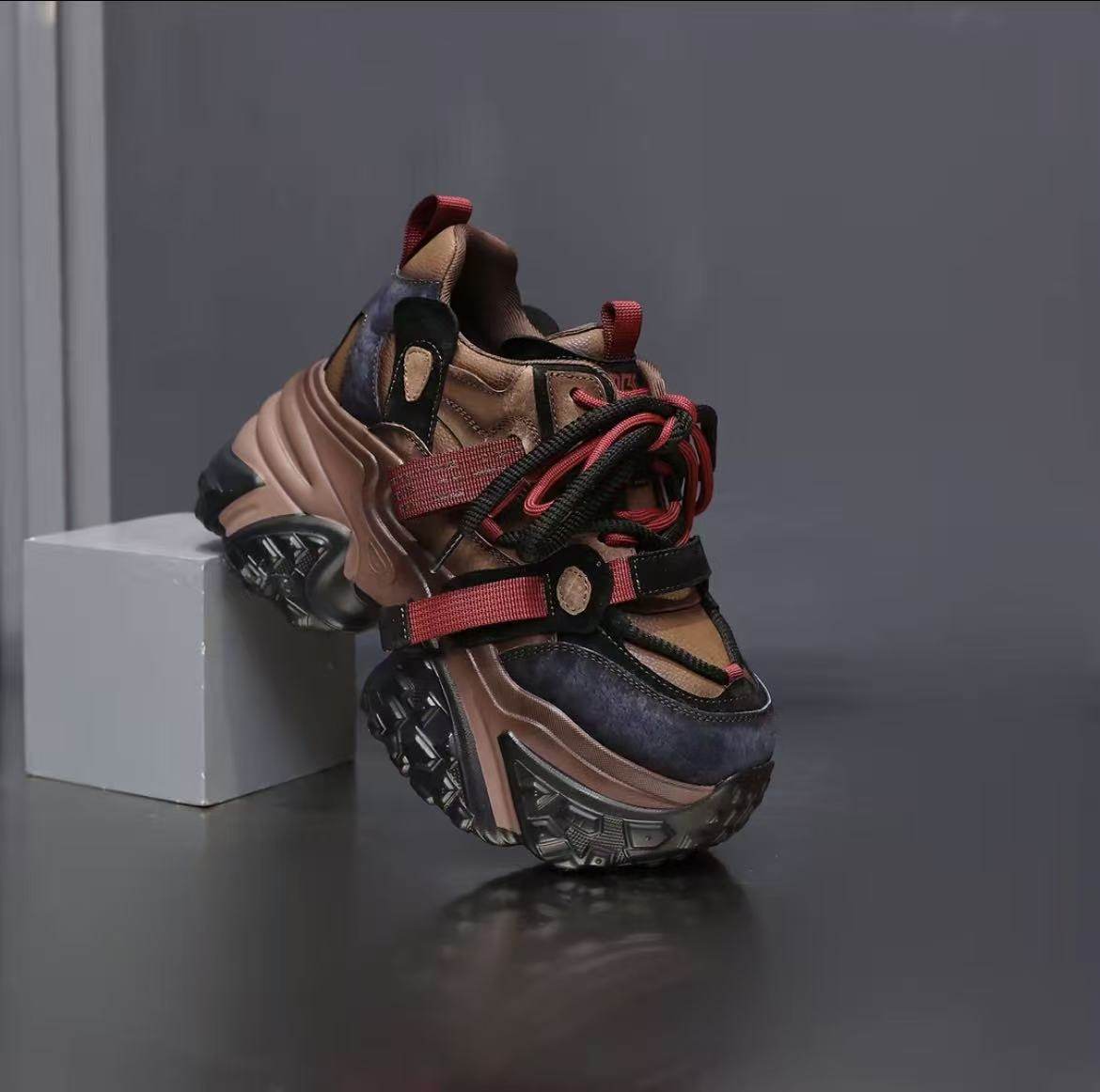 IG/IG增高10CM2025秋季新款运动老爹鞋加绒厚底松糕底女真皮鞋子,淘宝优惠券,粉丝福利购,淘宝优惠卷